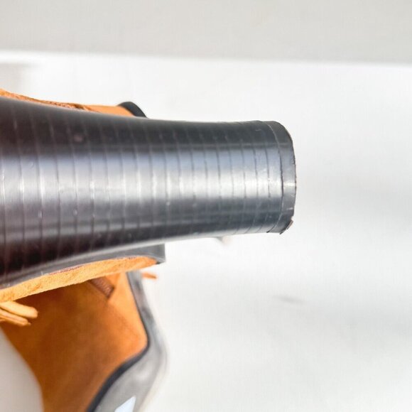 Vintage Predications Leather Collection Brown Suede Fringe Pointy Toe Boots 7.5 - Picture 10 of 10